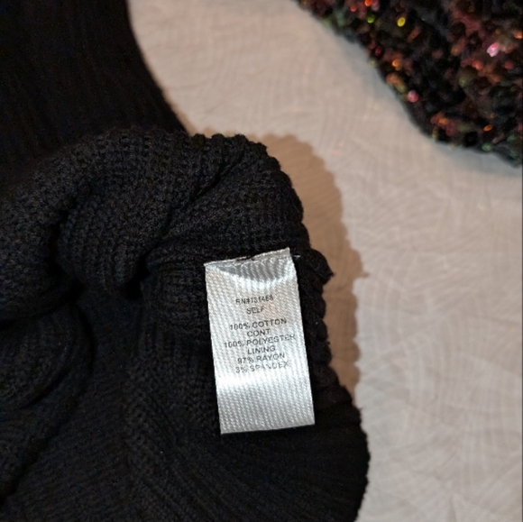 Black Sweater with Sequin Sleeves - Picture 3 of 3
